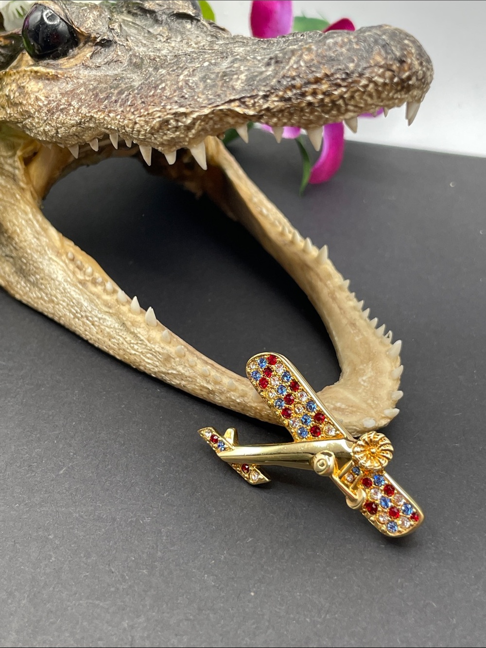 Swarovski airplane brooch vintage